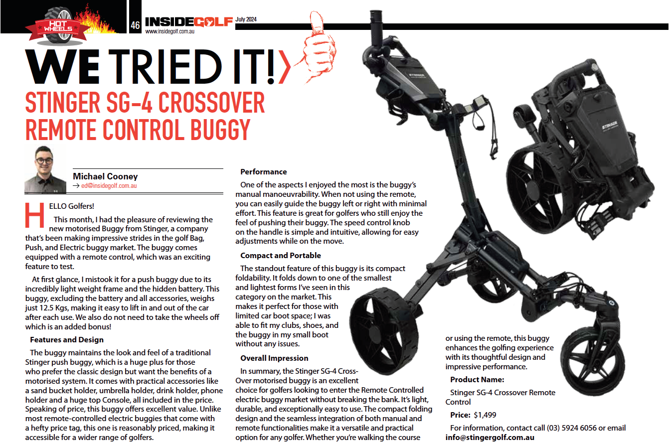 SG-4 Crossover Remote Control Assisted Electric Golf Buggy - Silver Edition